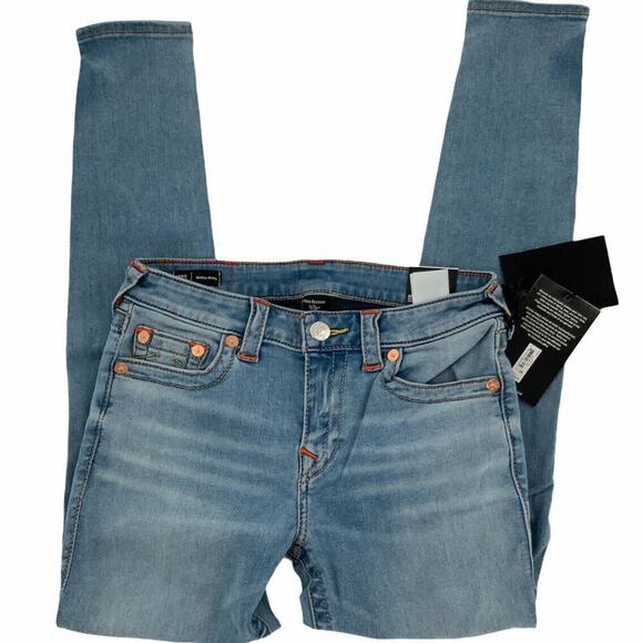 True Religion Women's Jennie Curvy Mid Rise Skinny Jeans Blue Stretch Size 6/28 - Picture 3 of 10